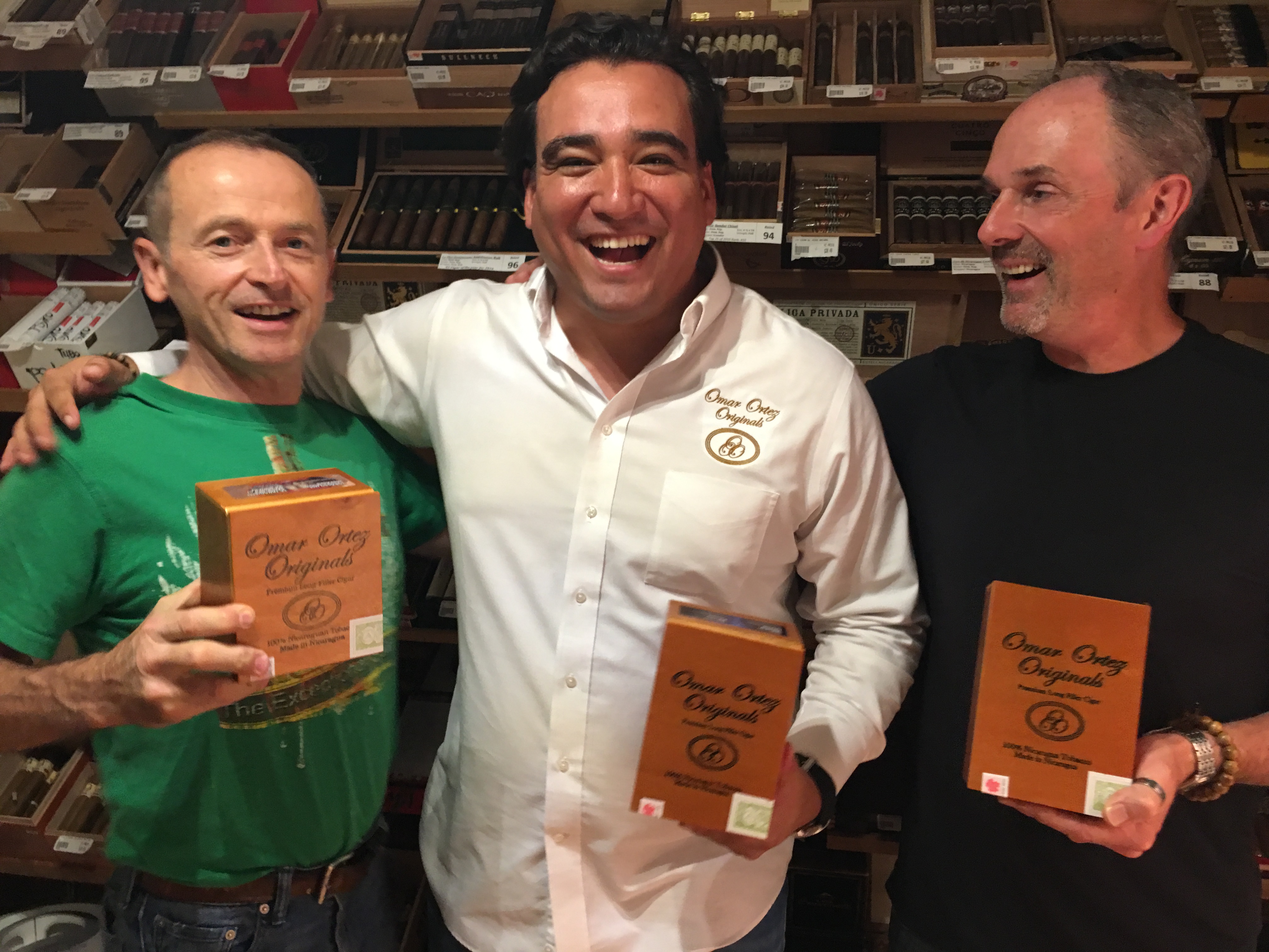 The Victory boys with Omar in the humidor. 
